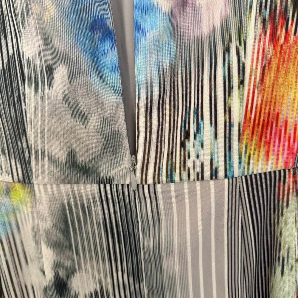 Anthropologie Nanette Lepore Sheath Dress Floral Stripes Artsy Boho Size 6 - Picture 10 of 10